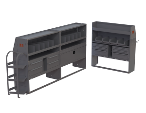 HVAC Cargo Van Shelving Package - Ford Transit Low Roof, GM Express/Savana